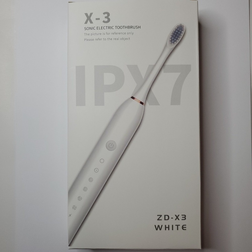 Sonic Electric Toothbrush X-3 White ZD-X3 IPX7 Waterproof Rechargeable 6 Modes
